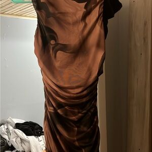 Windsor Asymmetrical Brown Dress